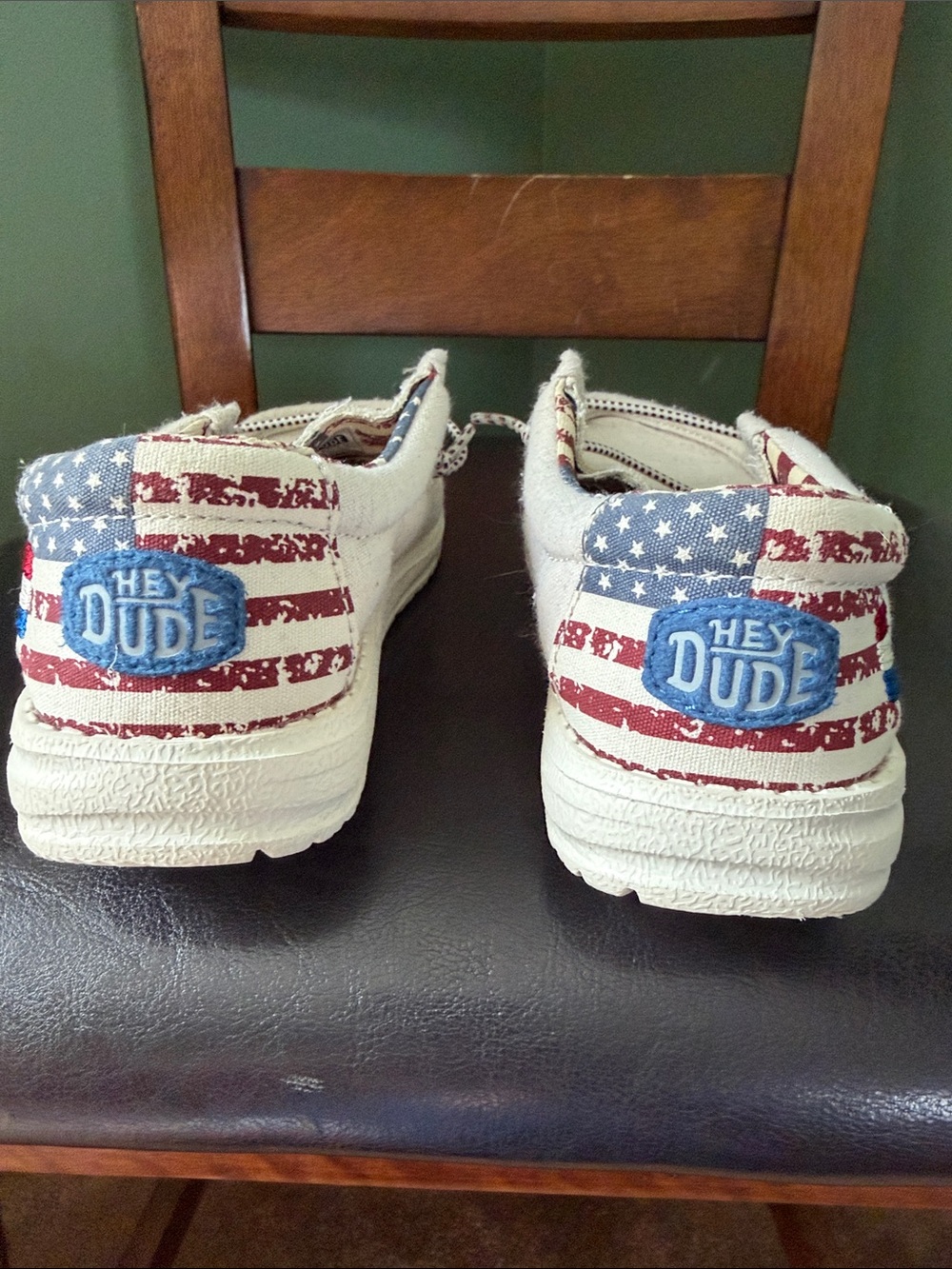 Hey Dude Kids Wally Canvas Slip-On Shoes with Flag Accents - Picture 5 of 6